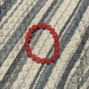 Faceted Red Stretch Bead Bracelet — Lightweight Women's Bracelet